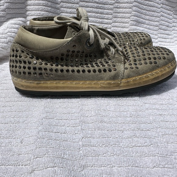 O.X.S FREE PEOPLE STUDDED TENNIS SHOE SZ 38 USA 7 1/2 MADE IN ITALY NEARLY NEW - Picture 5 of 6